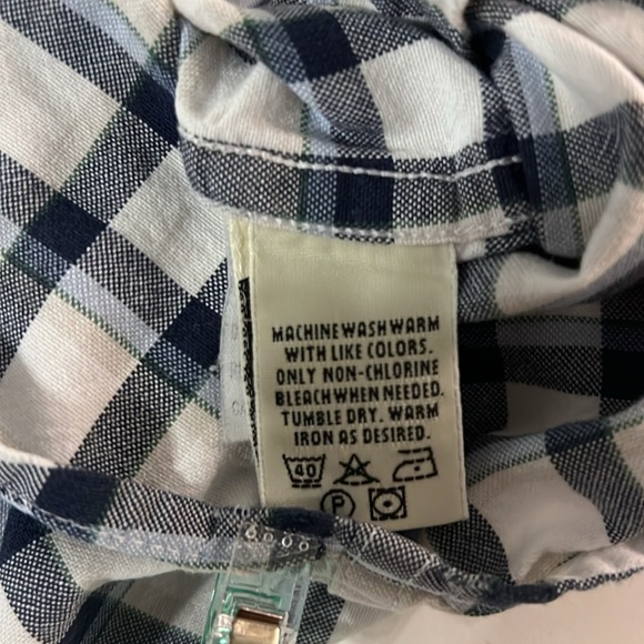 Eddie Bauer Button Down Collared Long Sleeve Blue & White Plaid Size Large shirt - Picture 7 of 10